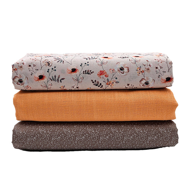 Trachten Stoffpaket Steinnuss und apricot mit Schürze