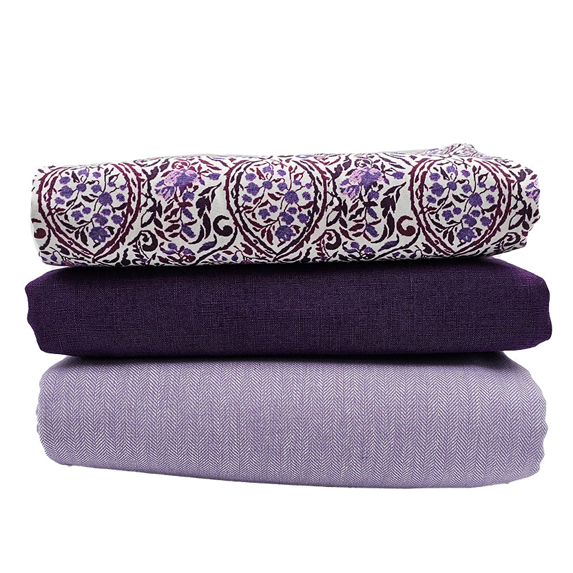 Trachten Stoffpaket violett und flieder mit Schürze