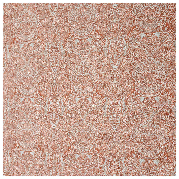 Baumwollsatin Siena Ornamente mit Paisley lachs