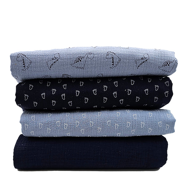 Stoffbox Musselin Fußabdruck und Dino