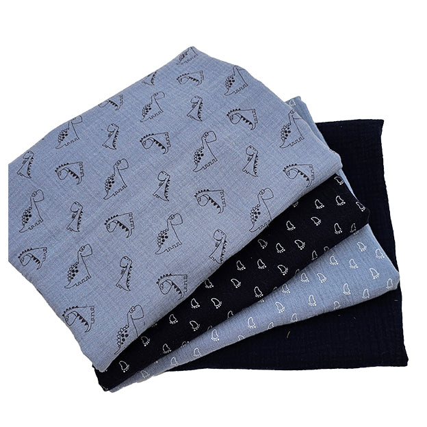 Stoffbox Musselin Fußabdruck und Dino