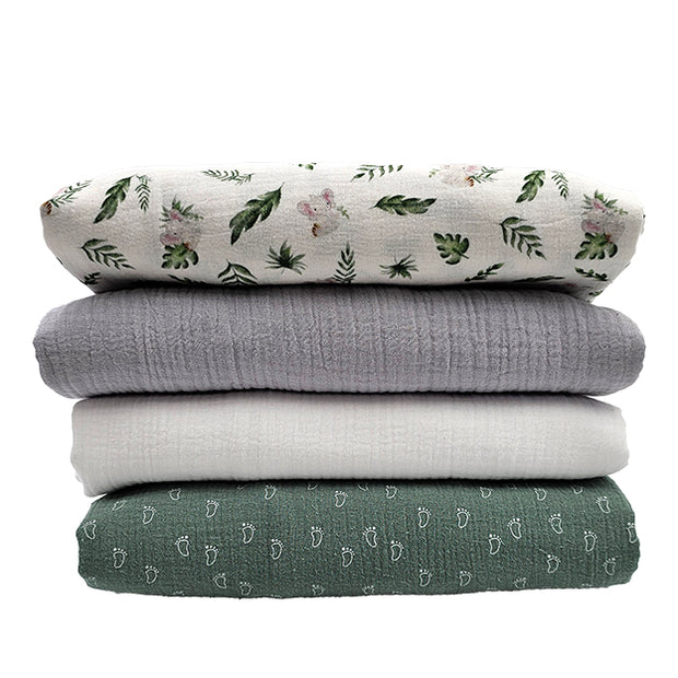 Stoffbox Musselin Elefant weiß und grau