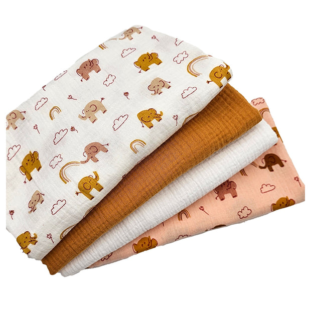 Stoffbox Musselin Elefant Bio und Regenbogen