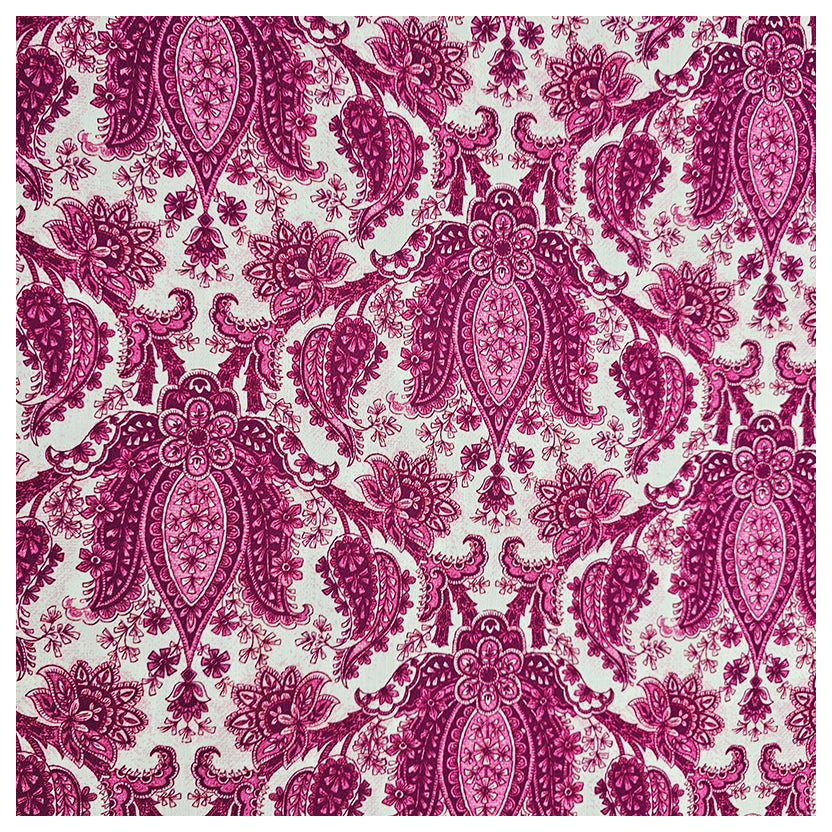 Baumwollsatin Siena Paisley fuchsia