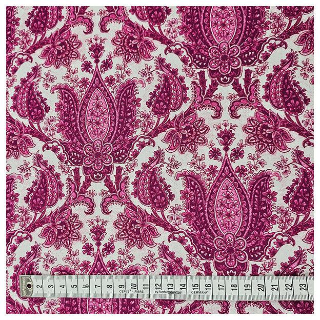 Baumwollsatin Siena Paisley fuchsia