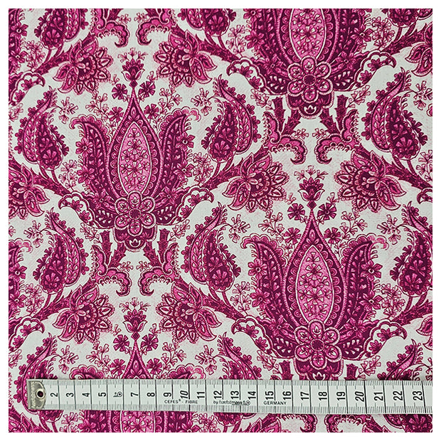 Baumwollsatin Siena Paisley fuchsia