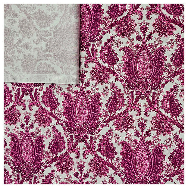 Baumwollsatin Siena Paisley fuchsia