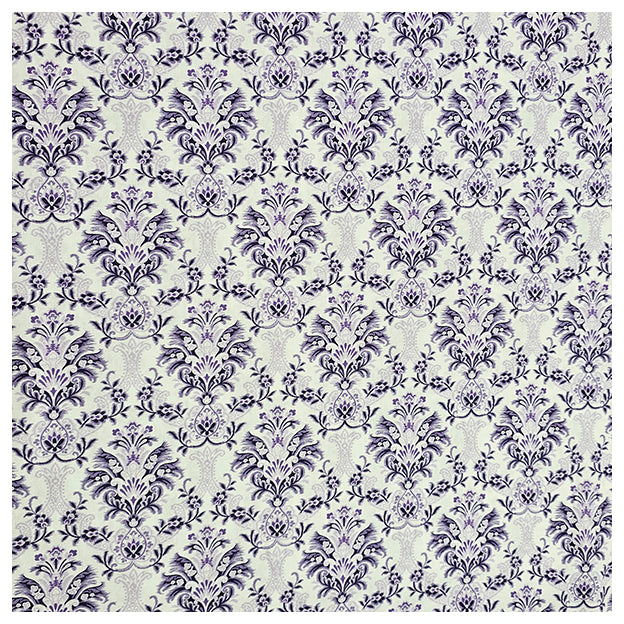 Baumwollsatin Siena Ornamente flieder und lila