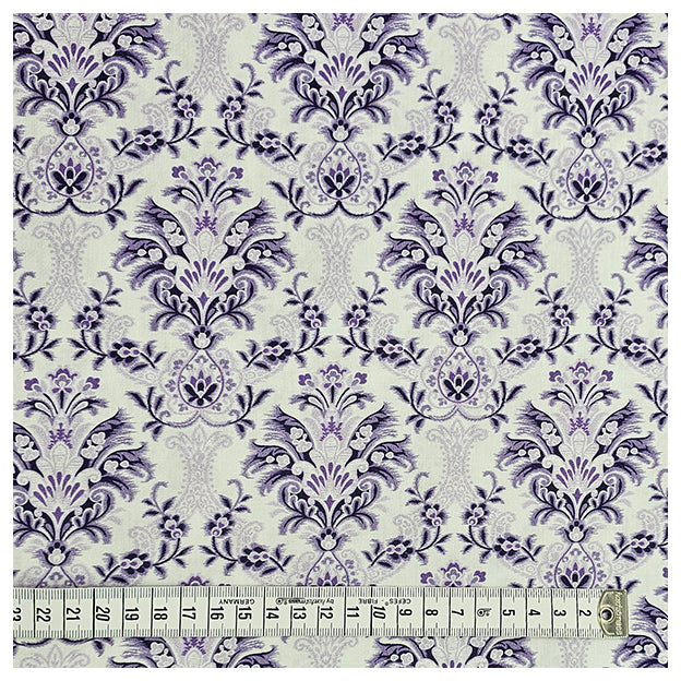 Baumwollsatin Siena Ornamente flieder und lila
