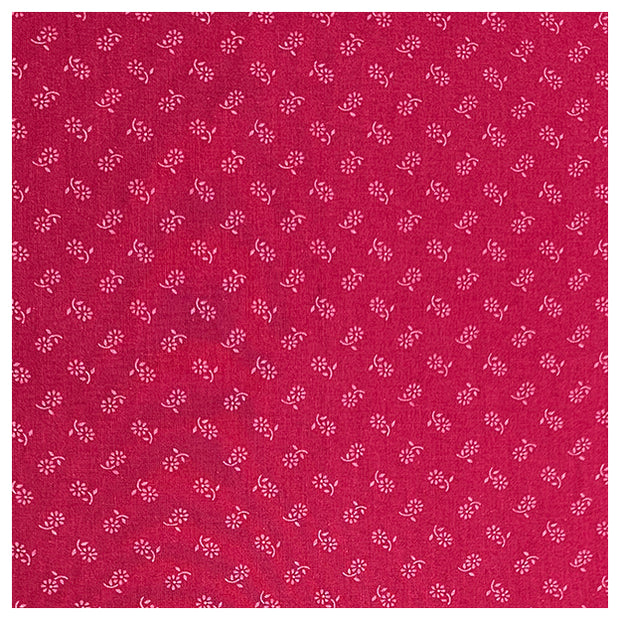 Baumwolle Blümchen Halbdruck beere und weiß