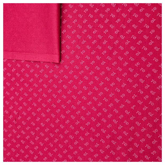 Baumwolle Blümchen Halbdruck beere und weiß