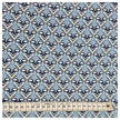 Baumwollsatin Siena kleine Ornamente blau