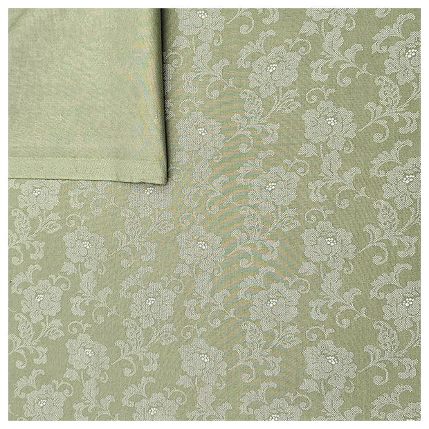 Baumwolle Blumen Halbdruck pistazie und weiß