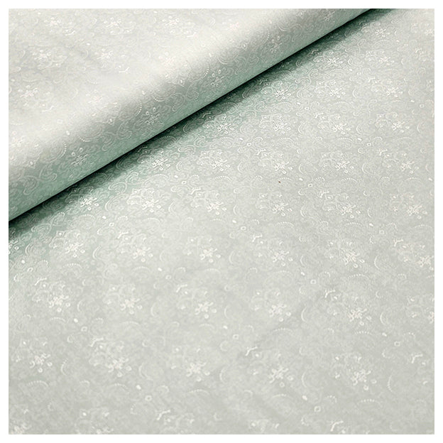 Baumwollsatin Halbdruck pastelgrün und weiß