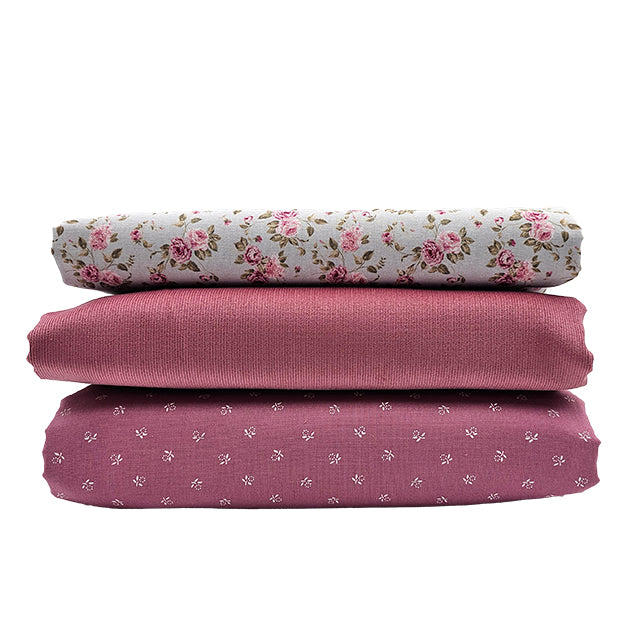 Trachten Stoffpaket Cord altrosa mit Röschen Schürze