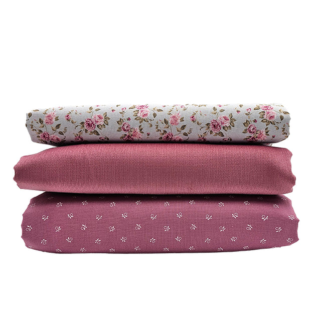 Trachten Stoffpaket Cord altrosa mit Röschen Schürze