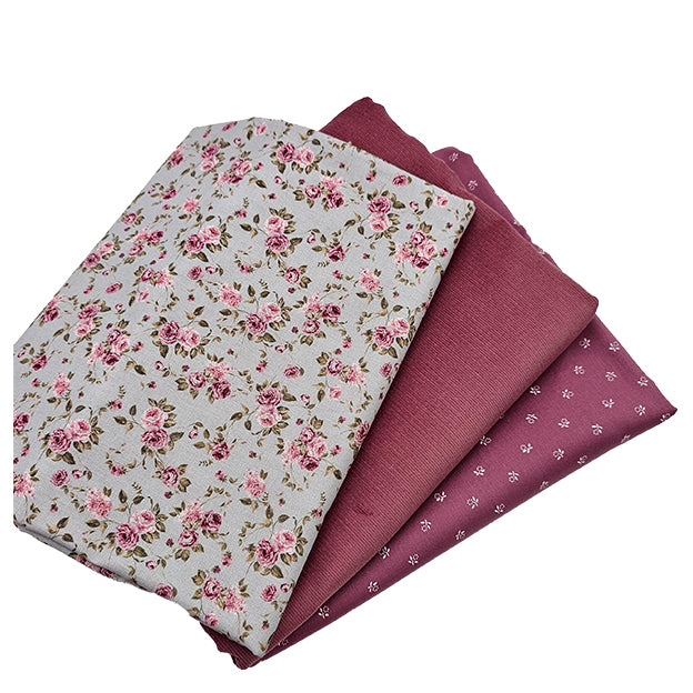 Trachten Stoffpaket Cord altrosa mit Röschen Schürze