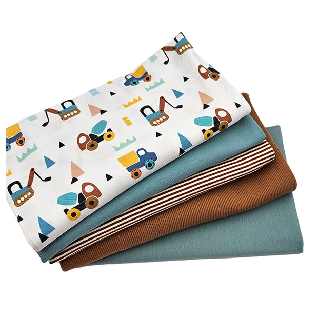 Stoffbox Jersey Fahrzeuge und Rippersey mit Bündchen Bio