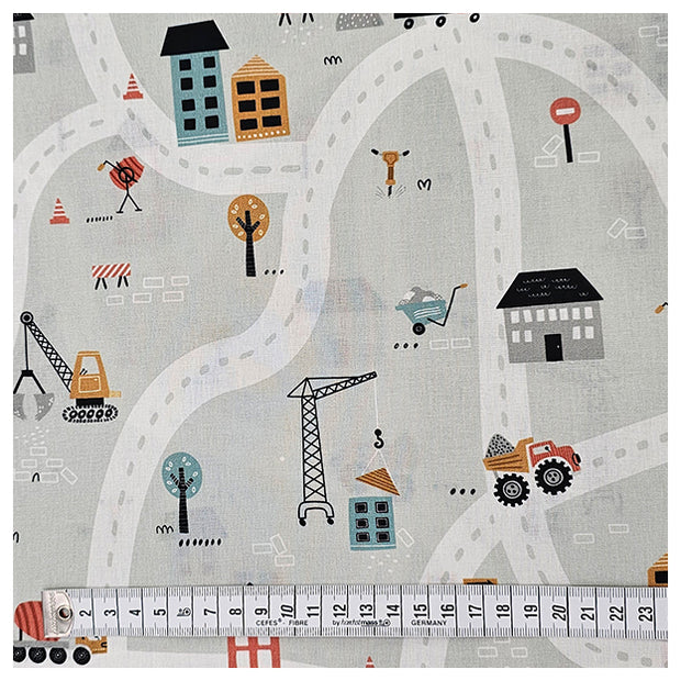 Baumwoll-Popelin Baustelle