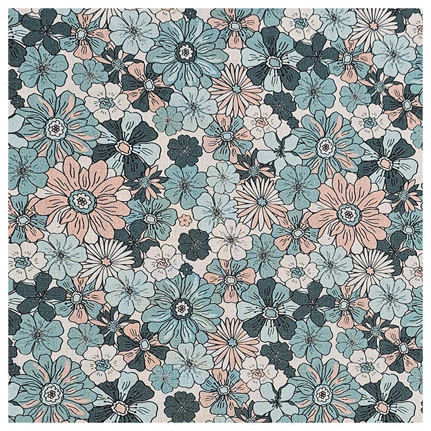 Trachten Stoffpaket petrol mit Babycord und Blumen Schürze