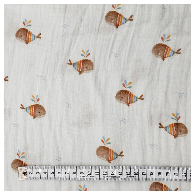 Musselin Digital Wale wollweiß