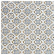 Baumwoll-Popelin Ornamente hellblau und beige