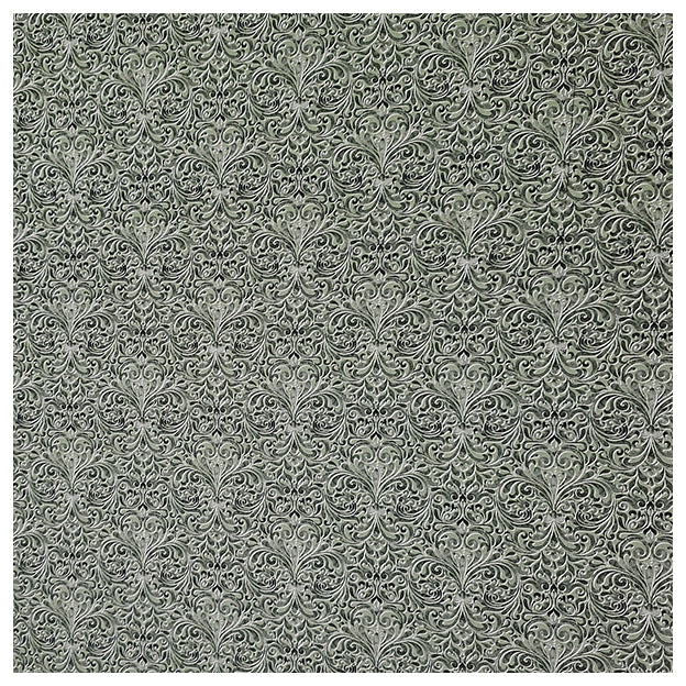 Baumwollsatin Ornamente und Paisley grün