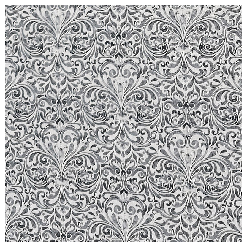 Baumwollsatin Ornamente und Paisley grau