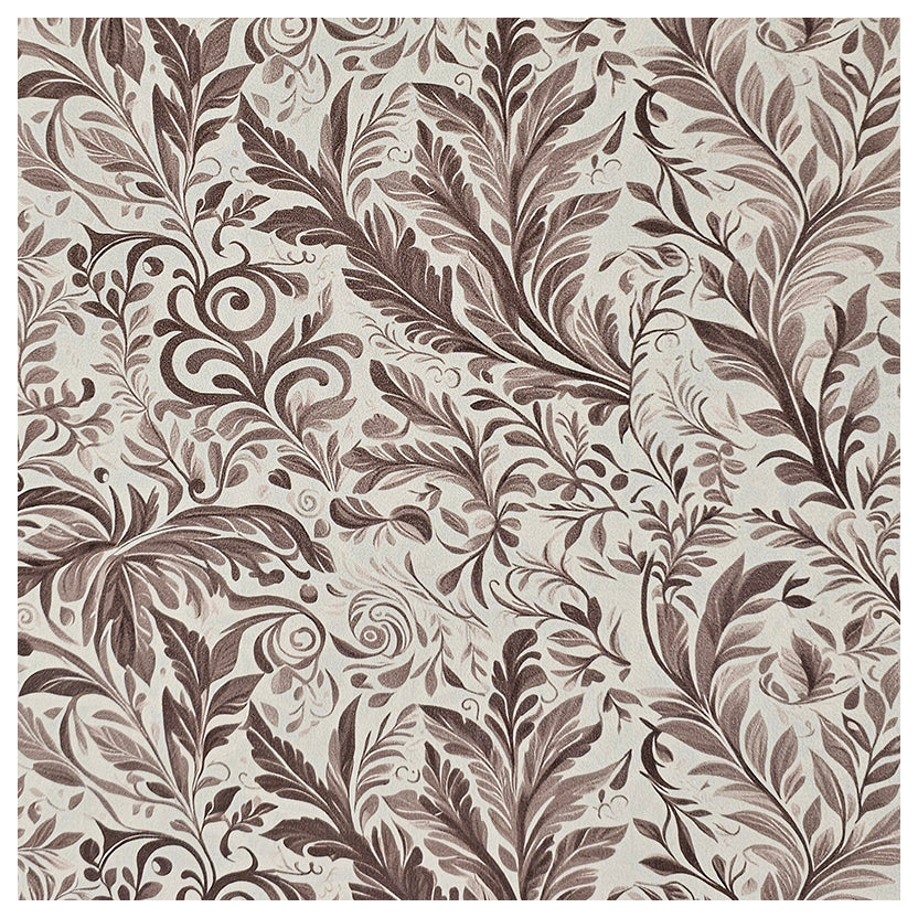 Baumwollsatin Pflanzen beige und braun