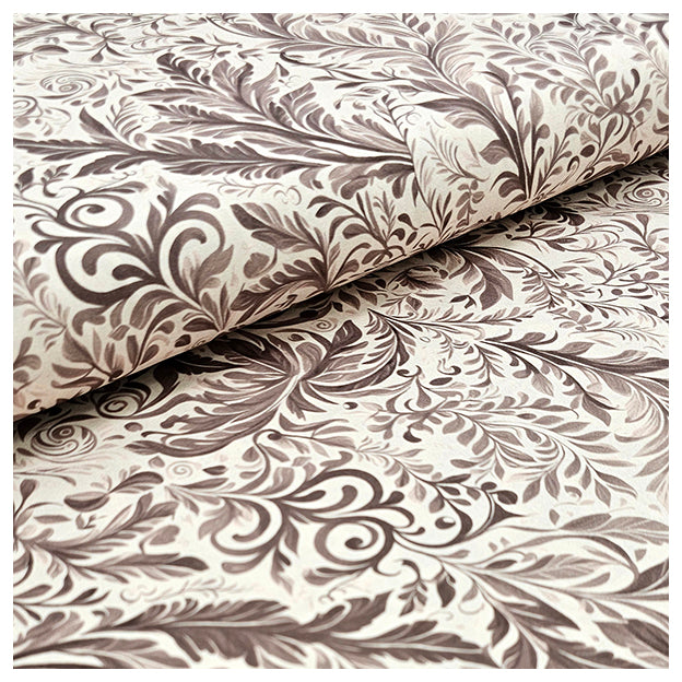 Baumwollsatin Pflanzen beige und braun