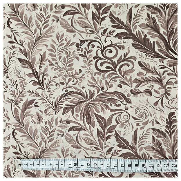 Baumwollsatin Pflanzen beige und braun