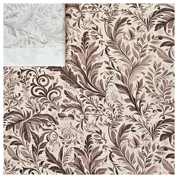 Baumwollsatin Pflanzen beige und braun