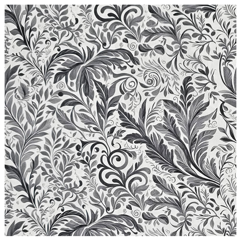 Baumwollsatin Pflanzen grau und hellgrau