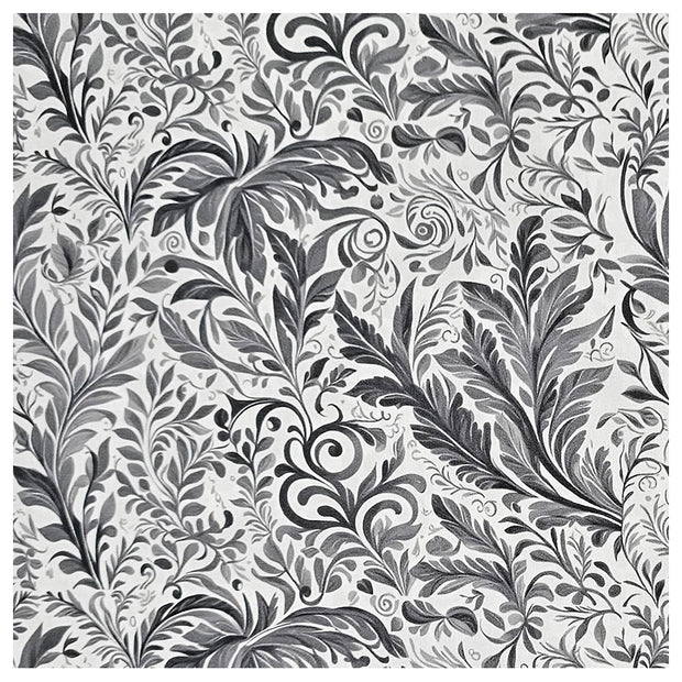 Baumwollsatin Pflanzen grau und hellgrau