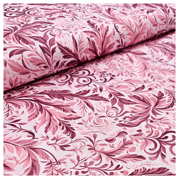 Baumwollsatin Pflanzen altrosa und mauve