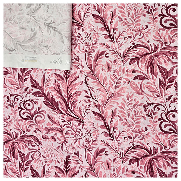 Baumwollsatin Pflanzen altrosa und mauve