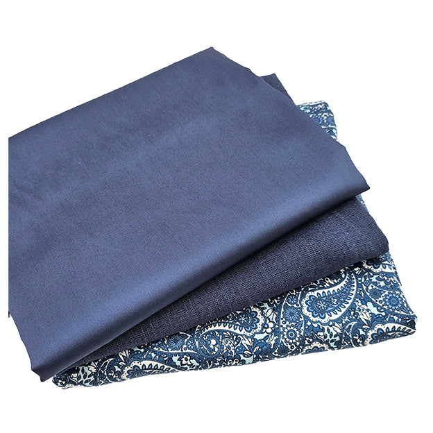 Trachten Stoffpaket in rauchblau und Schürze in mitternachtsblau