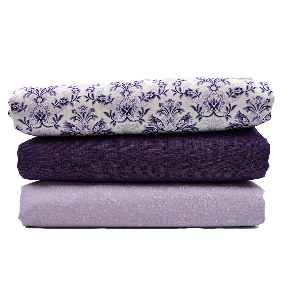 Trachten Stoffpaket violett und pastell lila mit Schürze