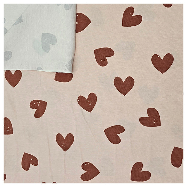 Jersey Herzen rosa und weinrot