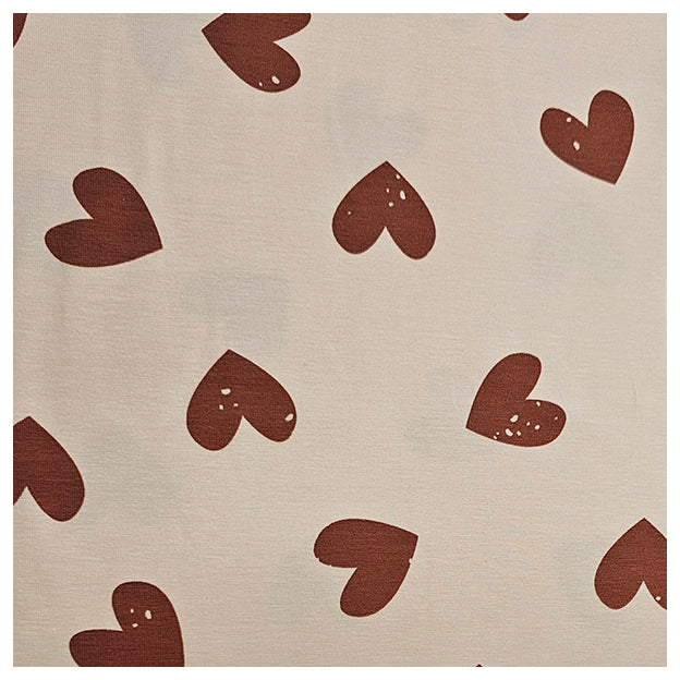 Jersey Herzen rosa und weinrot