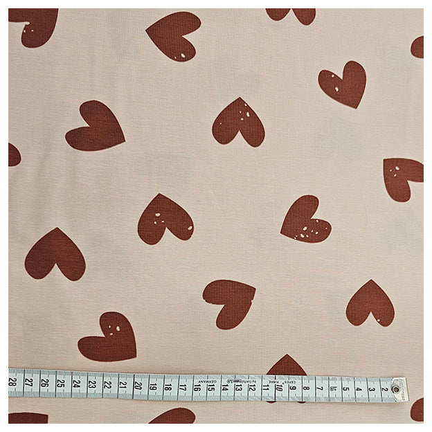 Jersey Herzen rosa und weinrot