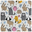 Stoffbox Jersey Tiere und Waffeljersey mit Bündchen senf
