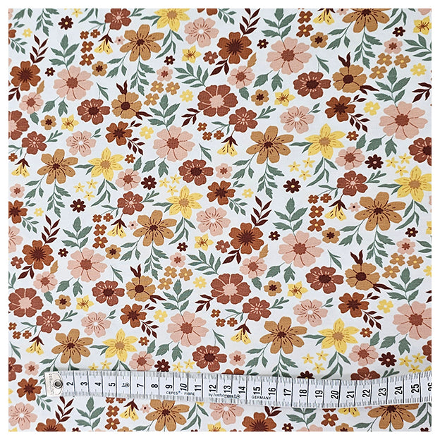 Jersey Blumen wollweiß