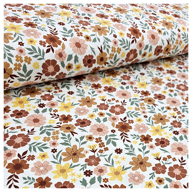 Jersey Blumen wollweiß