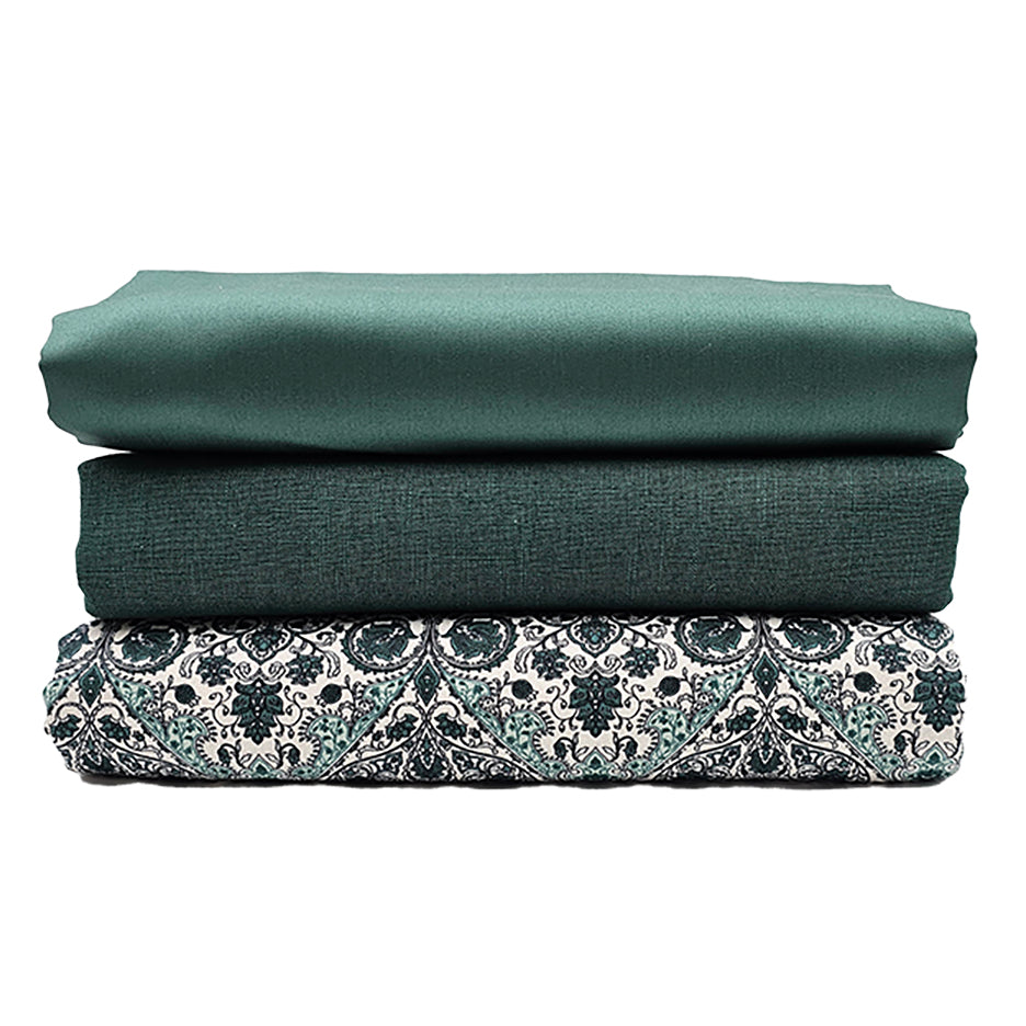 Trachten Stoffpaket wasserblau und Ornamente mit Schürze