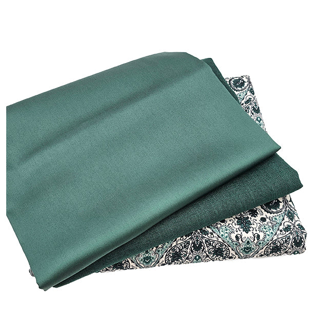 Trachten Stoffpaket wasserblau und Ornamente mit Schürze