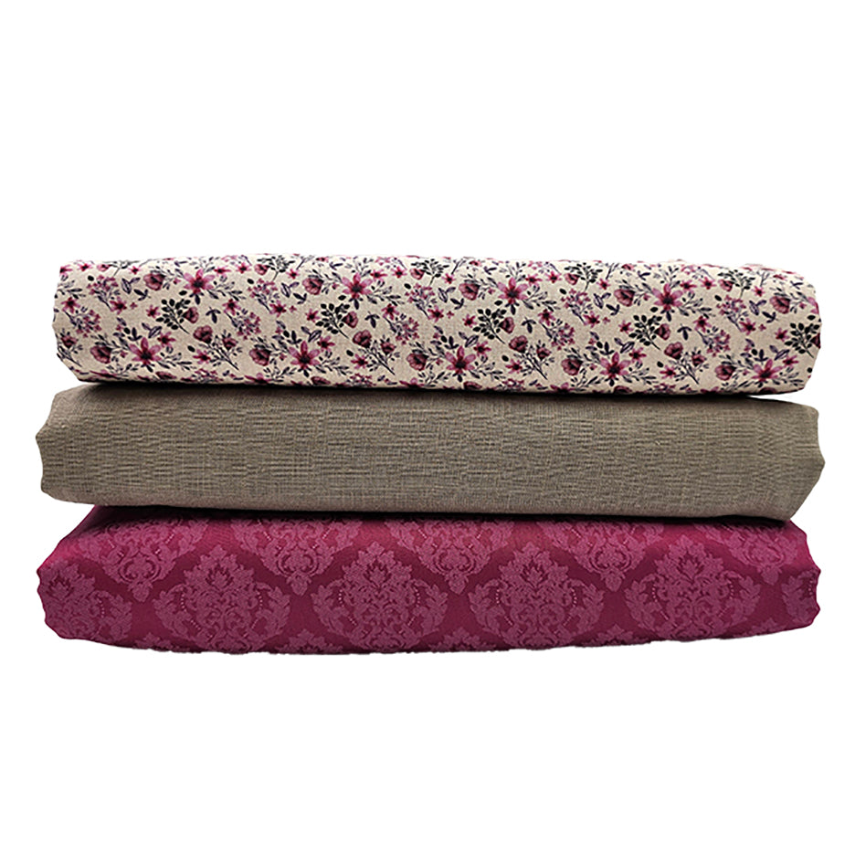 Trachten Stoffpaket beige und traube mit Schürze