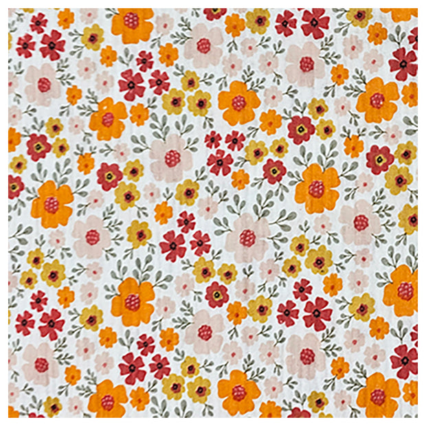 Musselin Blumen wollweiß