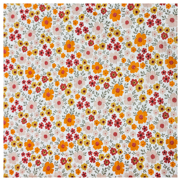 Musselin Blumen wollweiß