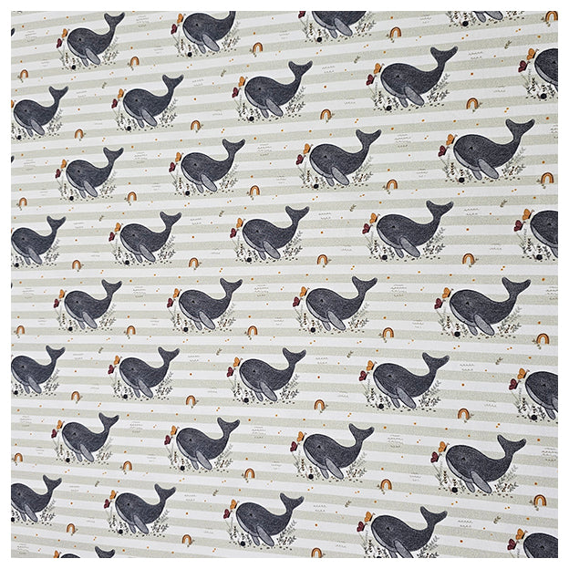 French Terry süße Wale gestreift